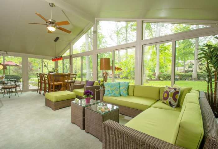 Bright Craft-Bilt sunroom with garden views
